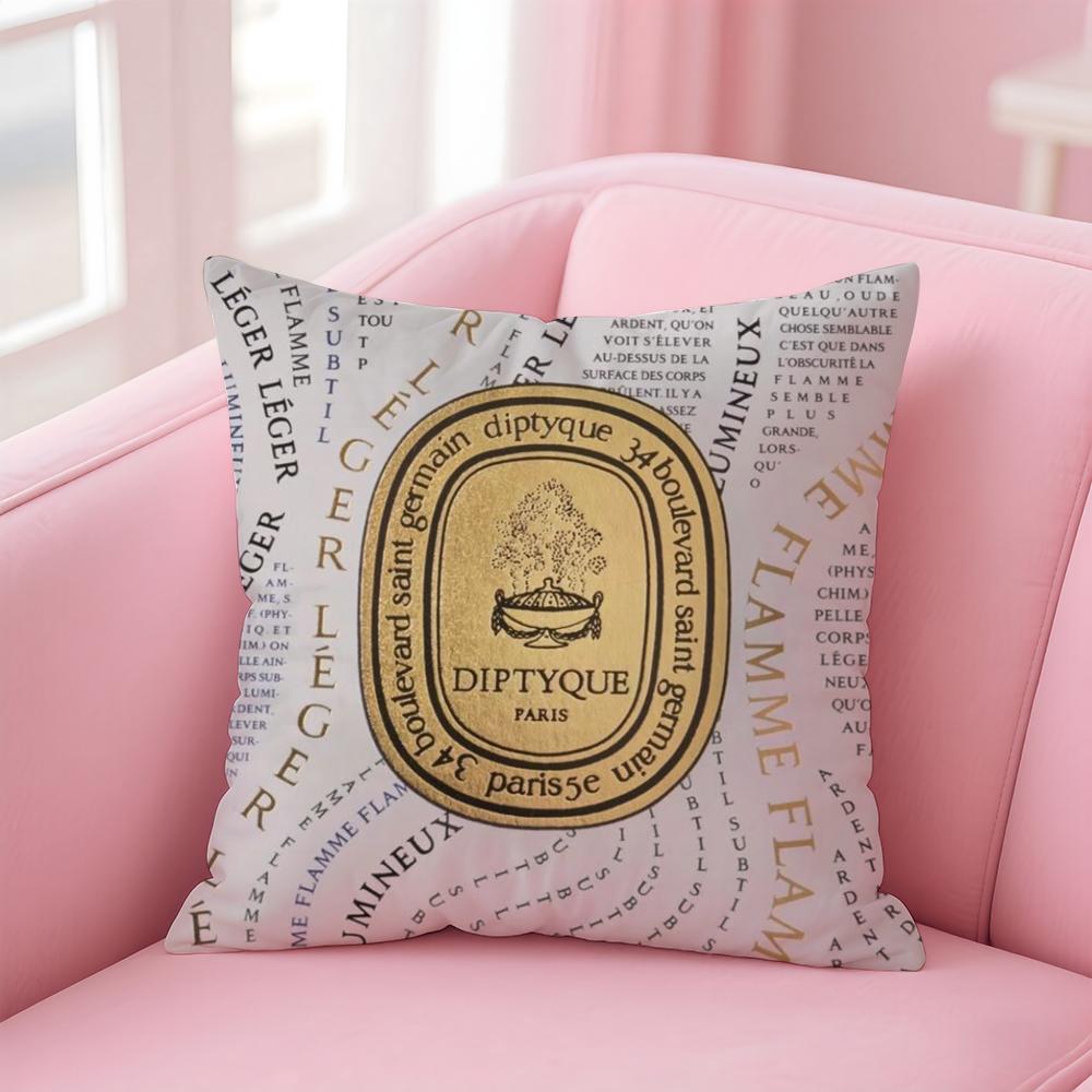 Luxury D-Diptyque Cushion Cover Home & Car Multi-Scene Pillow Cover - Reversible, Soft & Durable for Daily Use