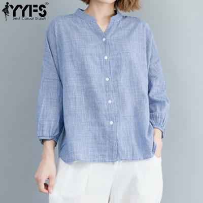 Women's Fashion Casual Spring Fall Solid Color Print Long Sleeve Stand-Neck Blouses & Shirts
