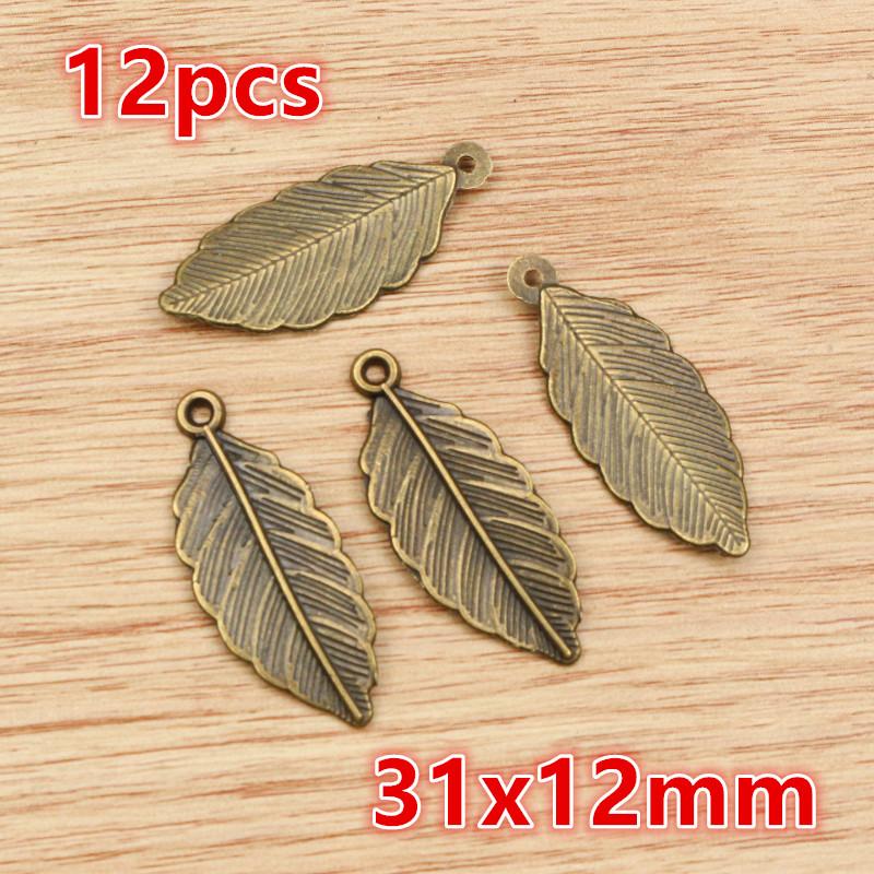 10-40pcs Alloy Metal Leaf Charms Pendant Crafts for Earrings Necklace Bracelet DIY Jewelry Making Accessories Findings