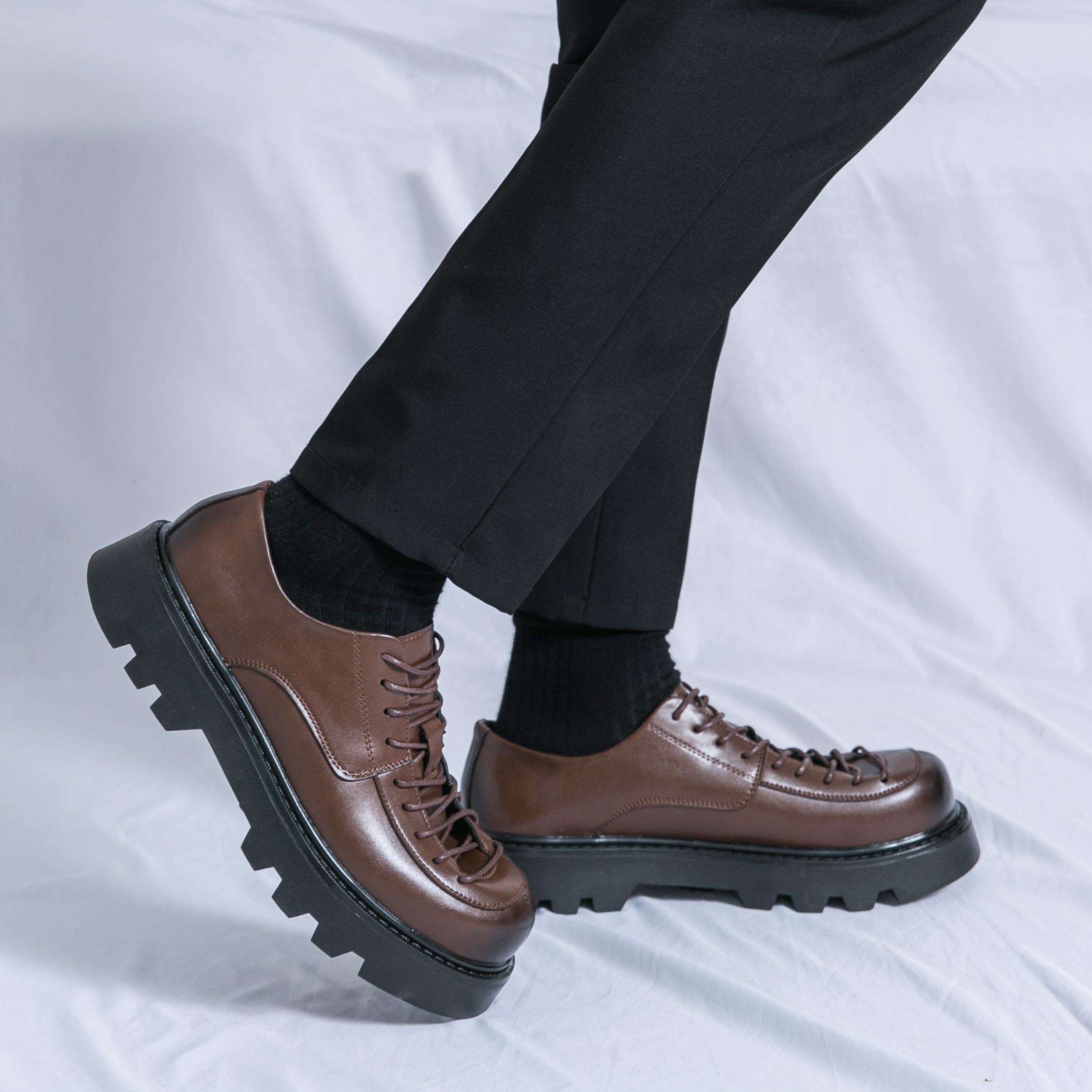 Модные повседневные мужские туфли с квадратным носком — фото 5