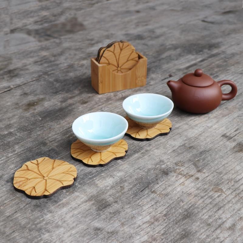 Wooden Round Cup Table Mat Tea Coffee Mug Placemat Home Decoration Kitchen Accessories