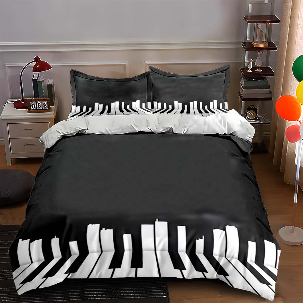 

Piano key design Bedding Duvet cover sets Duvet covers Pillowcases gifts (1 * Duvet Cover 2 * Pillowcases, without duvet insert) 135x200cm