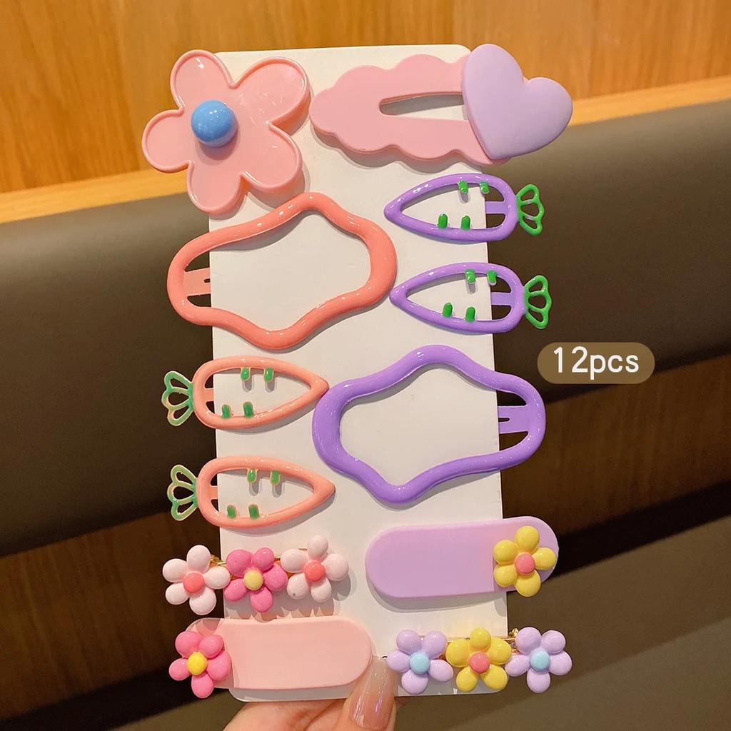 12 Sweet and Colorful Hair Clips, Korean Version BB Clip, Suitable for Daily Use As Hair Accessories