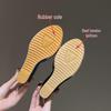 2024 Stylish European & American One-Strap Wedge Platform Slides: Plus-Size, Open-Toe Women's High Heel Slippers