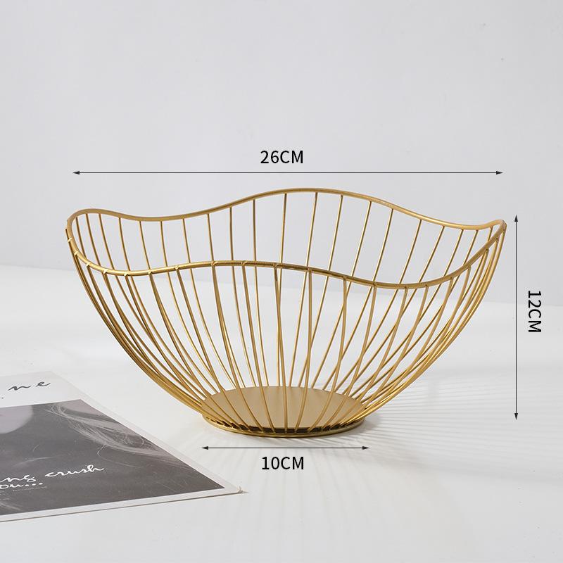 Metal Fruit Basket Nordic Wire Storage Bowl Countertop Organizer Kitchen Living Room Home Decor Fruit Plate