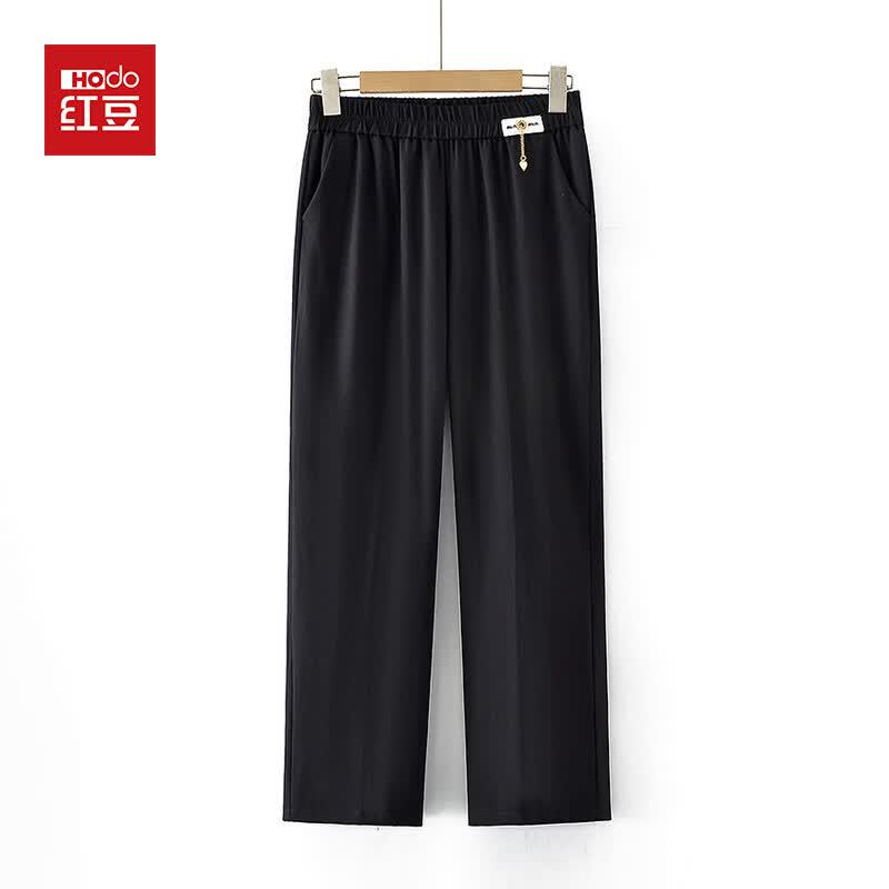 Hodo Women's Mid-Aged Straight Leg Elastic Waist Summer Pants