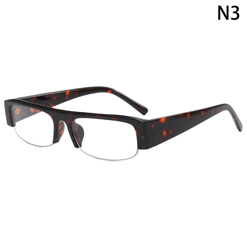 Small Rectangle Women Sunglasses Vintage Clear Lens Men Half Frame Eyewear Shades Uv400