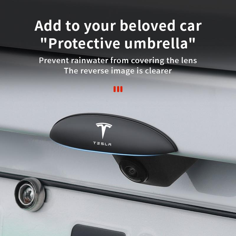 BFNWZ1 Fashion Car Rearview Camera Rain Cover Silicone Weatherproof Protector For Tesla Model 3 Model S Model X Model Y Roadster SpaceX