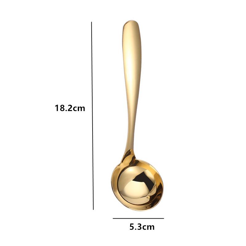 Korean Long Handle Deepen Soup Spoon Colander Stainless Steel Buffet Serving Tableware Home Tablespoons Cooking Utensils