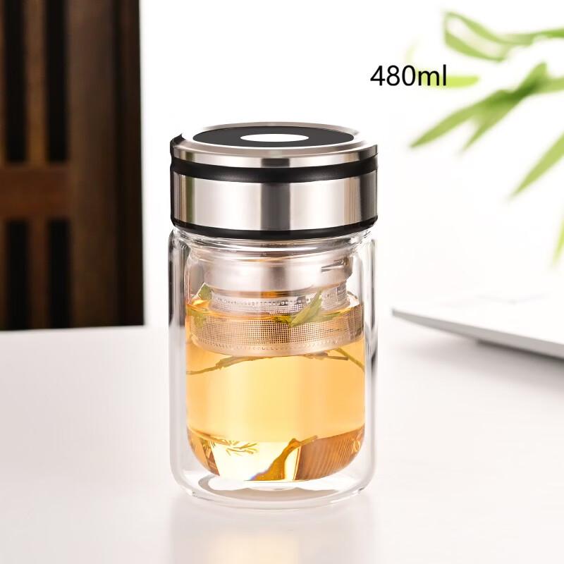 Changqi Double-Layer Borosilicate Glass Tea Cup with Lid