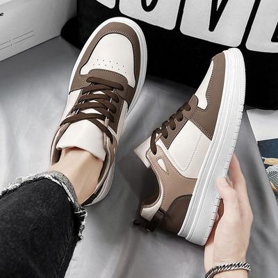 Leder Freizeitschuhe für Herren 2024 Frühling und Sommer Neue Herren Sportschuhe Trend Studentenschuh Board Schuhe Dicke Sohle Stoffschuhe
