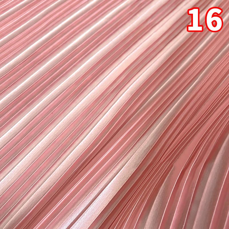 Pleated Satin Fabric By Meter for Needlework Dress Skirt Costume Clothes Diy Sewing Cloth Soft Glossy Smooth Plain White Pink