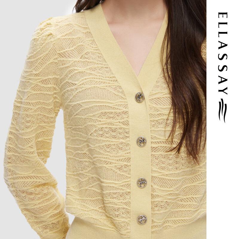 ELLASSAY Women's Elegant V-Neck Wool Blend Knit Top