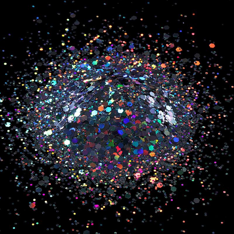 10g Holographic Hexagon Chunky Glitter Epoxy Resin Filler Flakes Laser Sparkly Sequins for DIY Epoxy Resin Nail Art Fillings