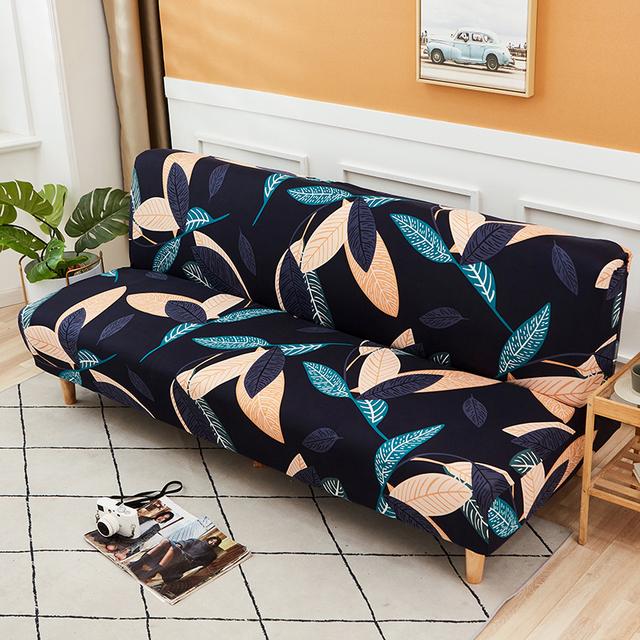 Folding Sofa Furniture Bed Cover Sofa Protective Covers Spandex Stretch Elastic Material Double Chair Cover Slipcovers Living Space Geometric Print