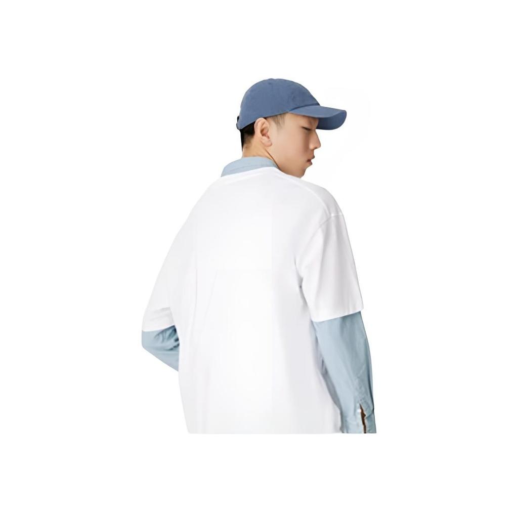 Li-Ning SS22 Sports Trend Series Seasonal Element Print Loose Round Neck T-Shirt Unisex Tops White AHSS327-1