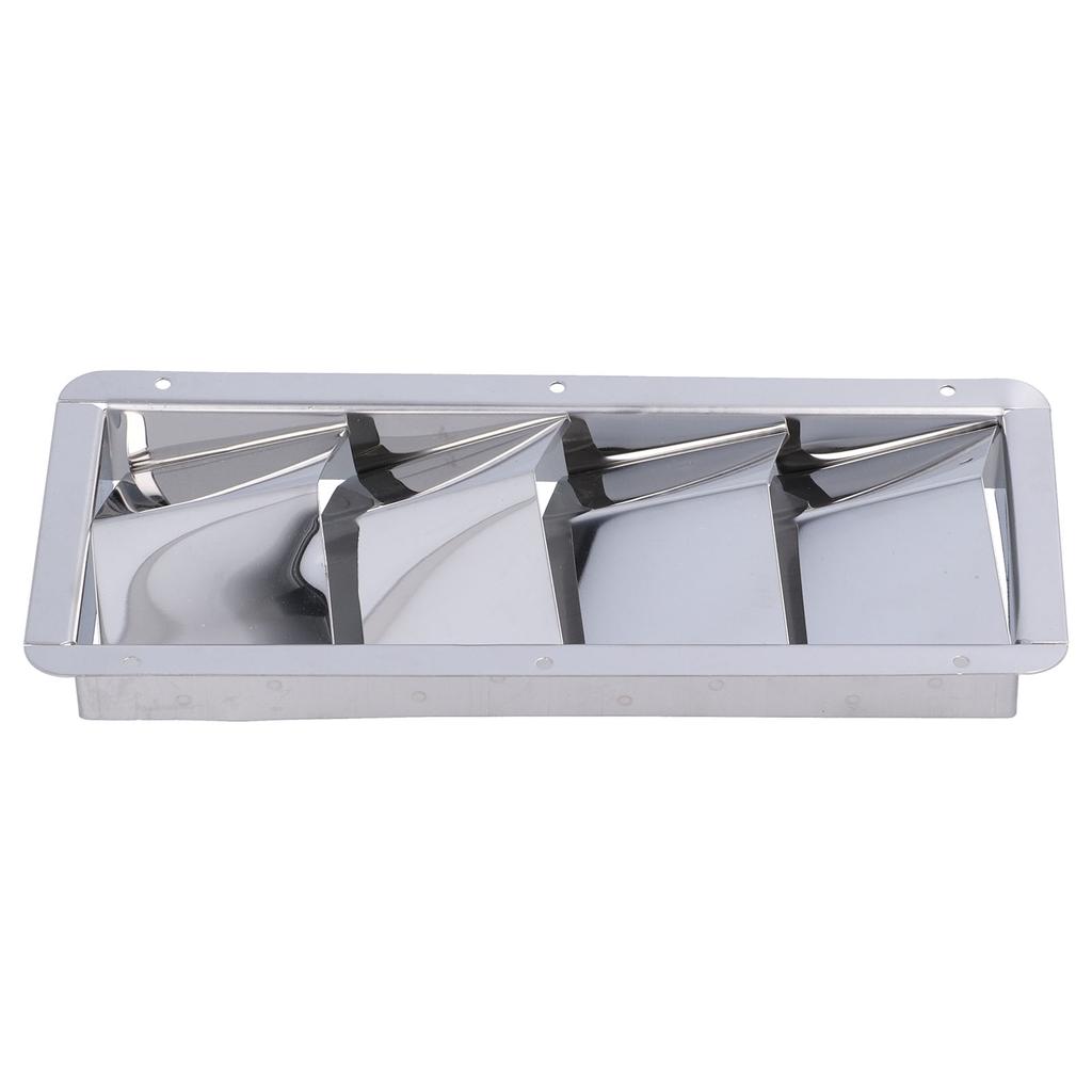Marine Louver Vent Grille Square 4 Slots Grid Cover Boat Shutters Blind Stainless Steel