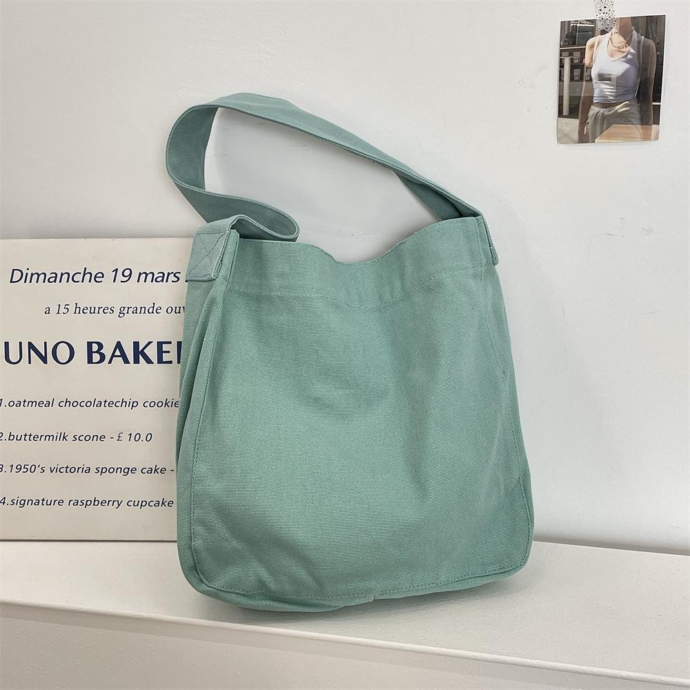 Y Solid Color Large-capacity Canvas Bag Large-capacity Shoulder Bag Shopping Bag Versatile Leisure Bag Women