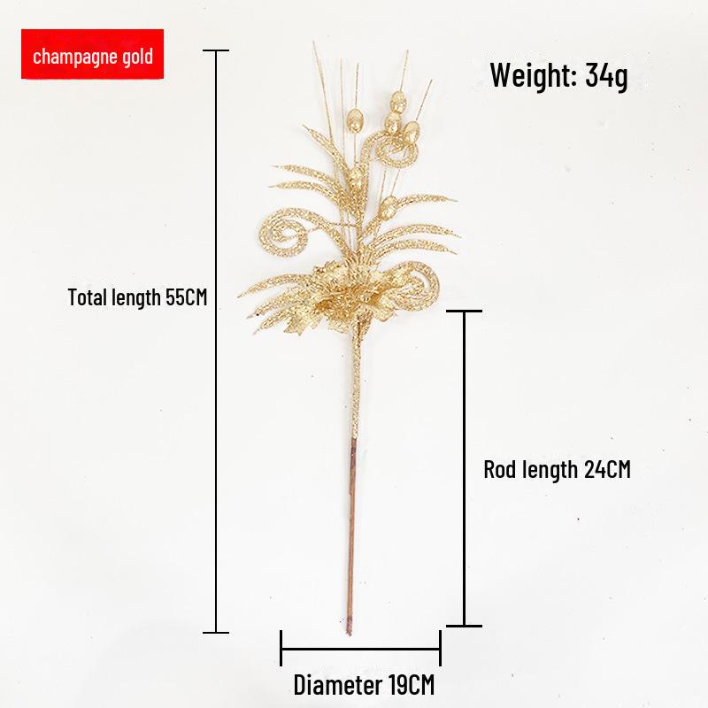

Трансграничное украшение рождественской елки: Золотой рог, ягода, лист и шар с блестками шампанского