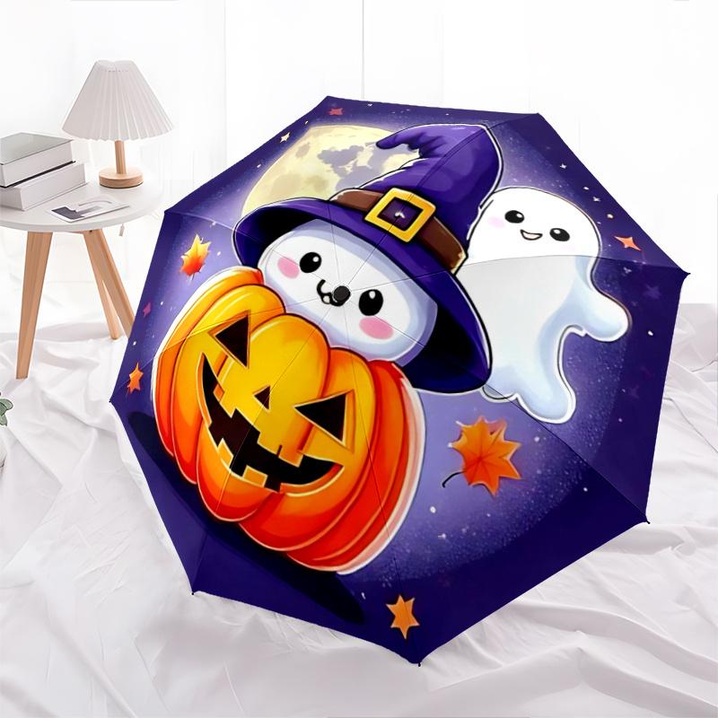 

1pc Witch Ghost Adorable Cartoon Automatic Cartoon Umbrella , Portable Compact Umbrella for Men & Women, Valentine s Day Mother s Day Gift.P102