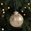 9pcs Shatterproof Velvet Christmas Balls Pendant White Champagne Xmas Tree Ornaments  Hotel Mall