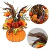 Large Artificial Pumpkin With Flowers And Berries Fall Decorations