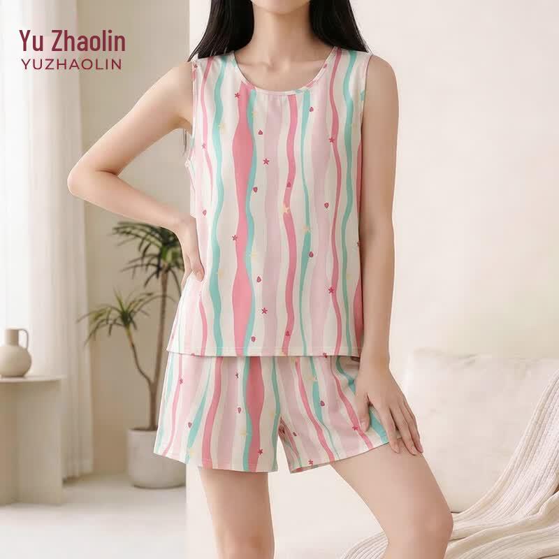 YUZHAOLIN Women s Summer Sleeveless Pajama Set L
