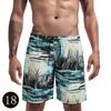 Men's casual shorts, men's shorts 2025 model, featuring tree branch and leaf patterns