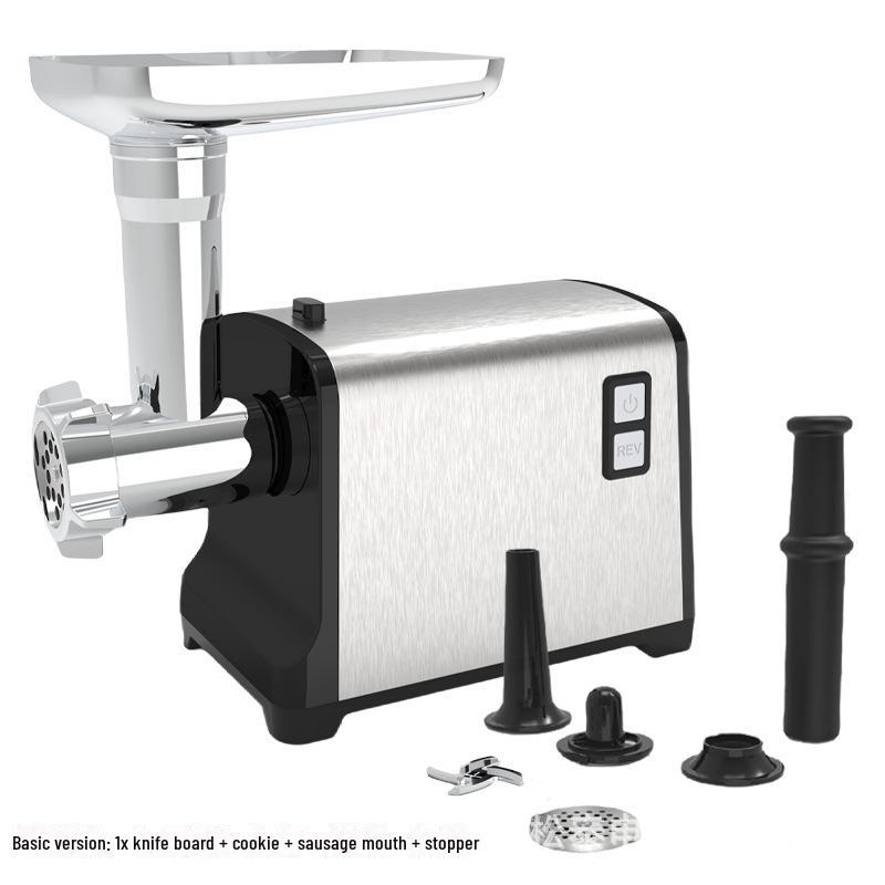 Automatický mlýnek na maso a plnička klobás z nerezové oceli evropského standardu: Multifunkční zařízení do zásuvky pro domácnost