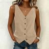 Women’s Fashion Sleeveless Vest Top Button Down Fitted Casual Lightweight Blouse for Daily Wear Office and Travel
