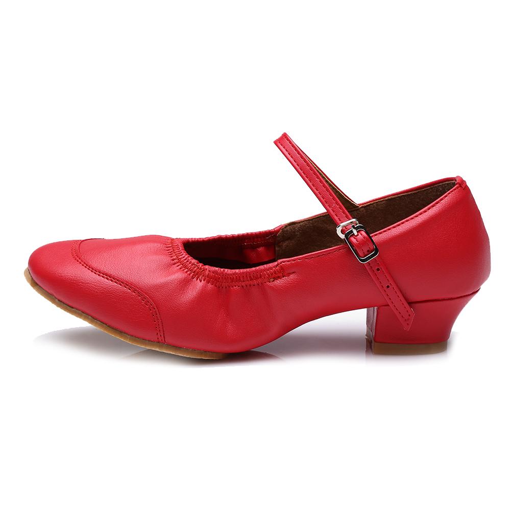 Neue Square Dance Schuhe Damen Moderne Stepp Latein Tanzschuhe für Damen Jazz Lederschuhe Mittlerer Absatz