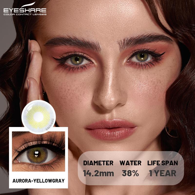 Eyeshare Colored Contact Lenses Purple Cosmetic Colored Contact Lenses Green Fashion Beauty Contact Lenses Brown Natural Colored Soft Lenses 1 Pair