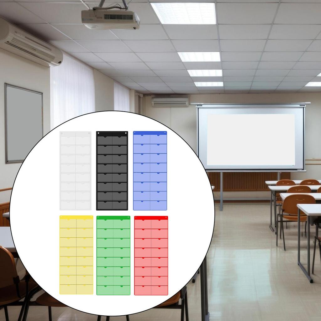 Classroom Calendar Pocket Chart Blank Monthly Calendar Index Card Holder Space Saving Versatile Wall Organizer for Teacher