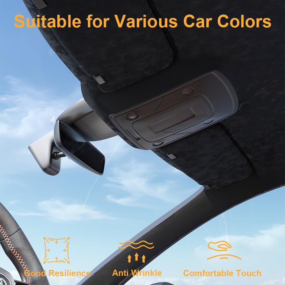 Auto Suede Headliner Fabric Material With Foam Backing, 54" L × 60" W Automotive Interior Roof Replacement Upholstery Fabric For Car Truck SUV RV