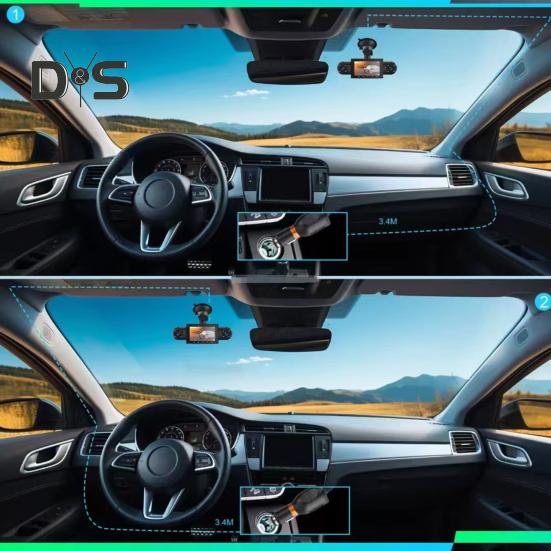 4-Channel Dash Cam Night Vision Design Parking Monitoring 360-Degree Coverage Easy To Install GPS Car Recording Camera