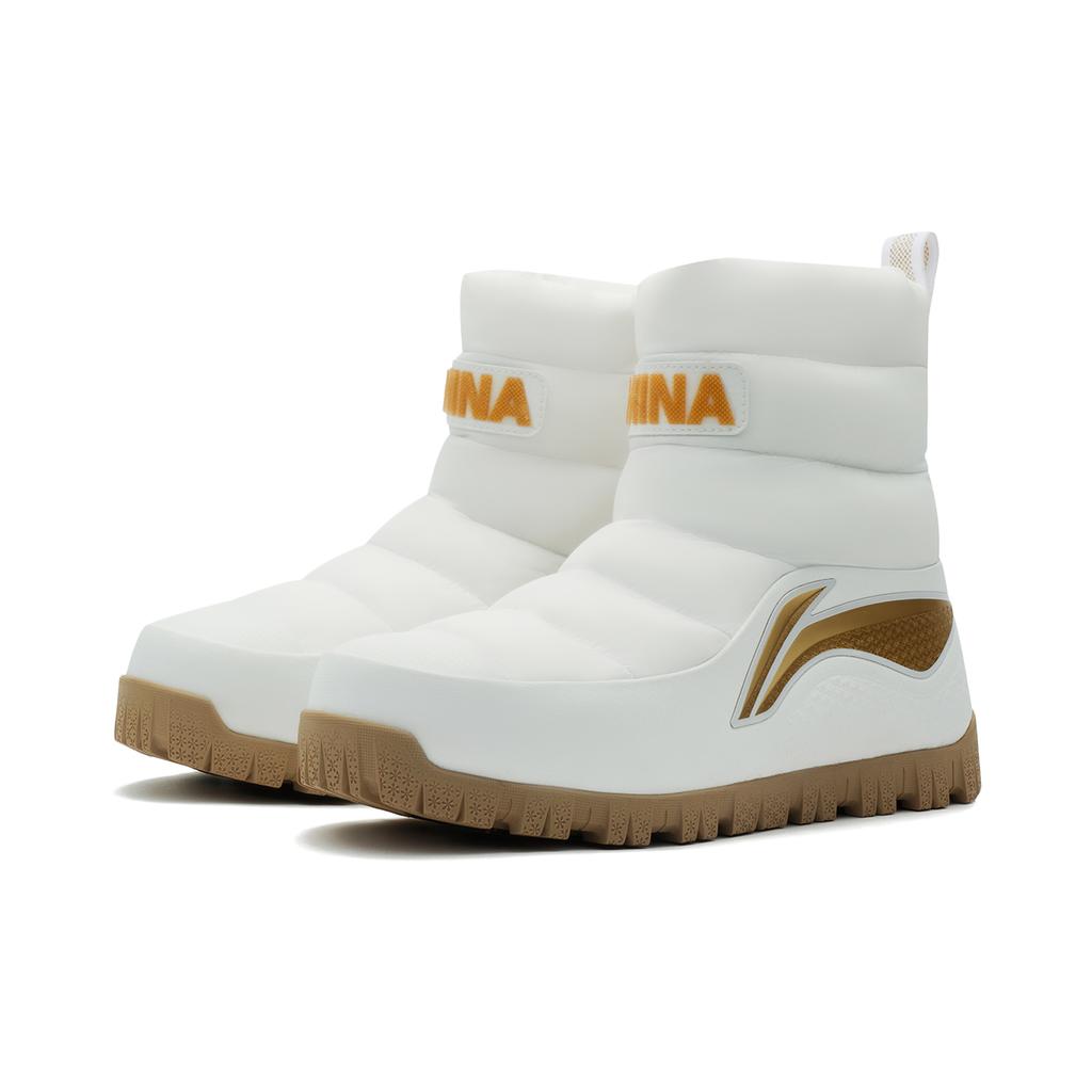 Li Ning Zhong Rong BOOT Abriebfest Dämpfung Rutschfest Kurze Schneestiefel Damen Weiß AGCV508-2
