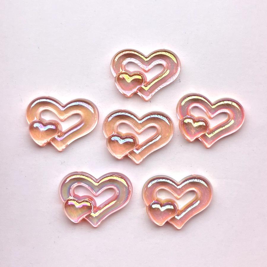 

25 ультра ярких цветов AB со стразами «Любовь» с плоской задней частью, декоративный альбом «сделай сам», ювелирные серьги, подарочные декоративные акриловые хрустальные стразы оранжевый