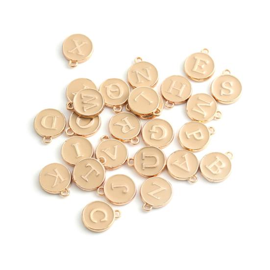 26Pcs Letter Charms DIY Lightweight Round Fashionable 26 Letters Charms Pendant for Bag Decoration