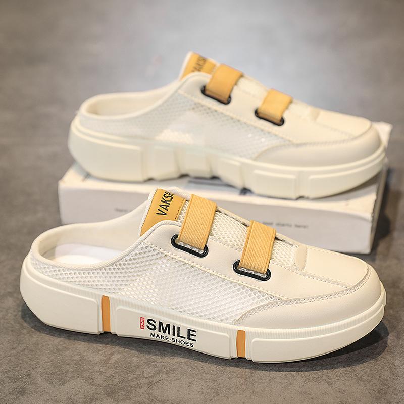 Fashion SYTK Summer Mesh Comfortable Men's Slipper Soft Sole Slides Outdoor Walking Beach Sneakers Men Flip Flops