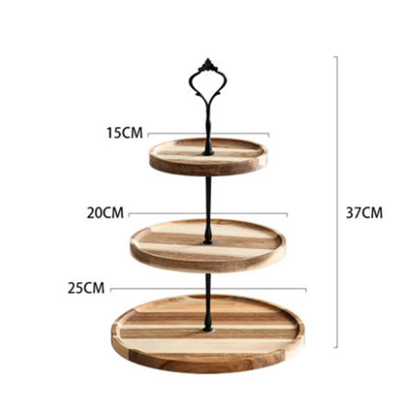 2/3 Tiers Detachable Cake Stand Wooden European Style Pastry Cupcake Fruit Plate Serving Dessert Holder Home Decor Wedding Party