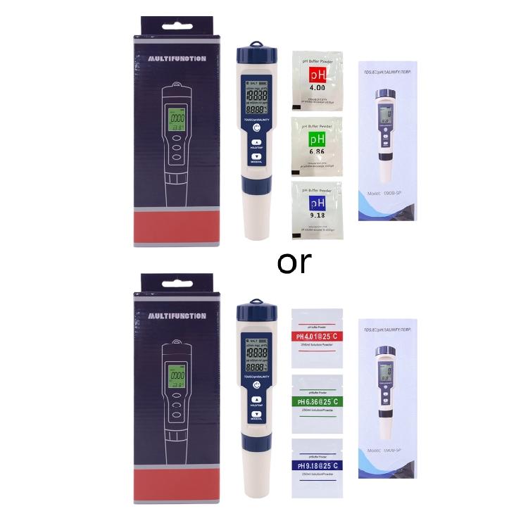 5 in 1 TDS/EC/PH/Salinity/Temperature Water Quality Monitor Tester Hydroponics