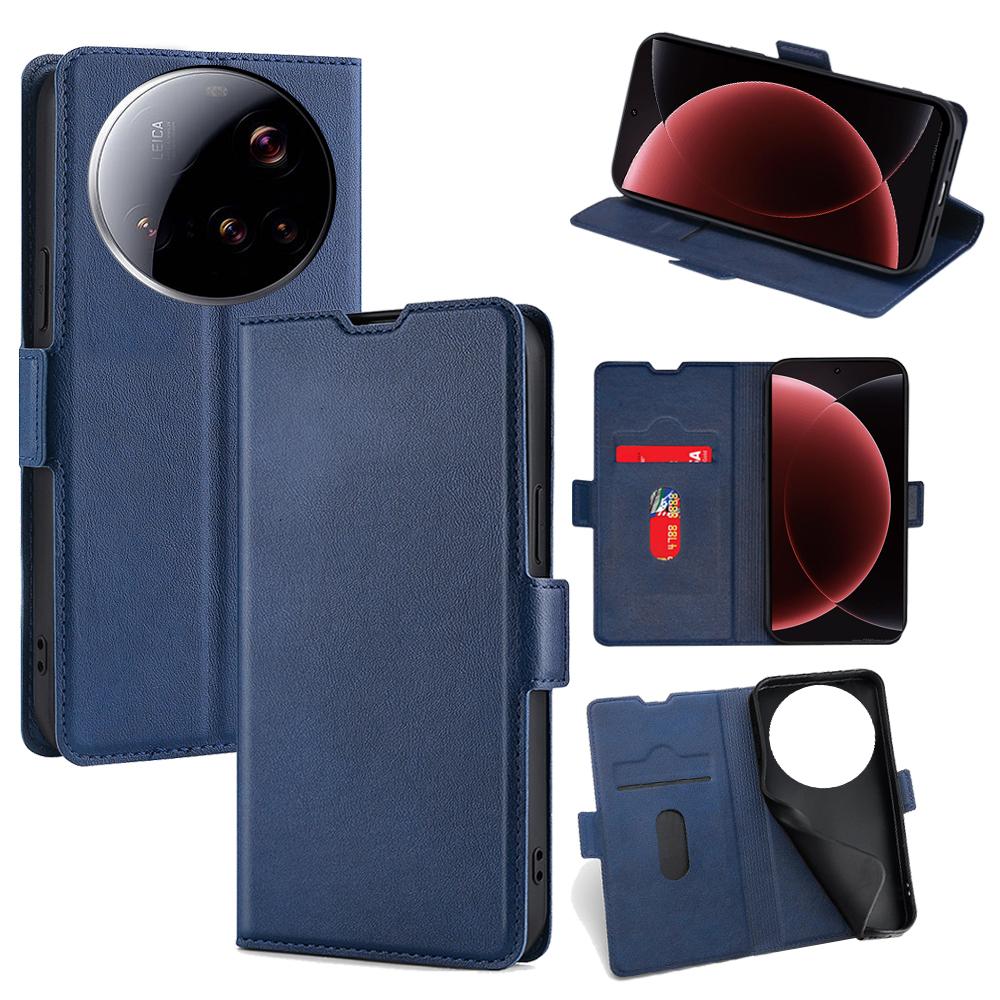 

For Xiaomi 15 Ultra Case Card Holder PU Leather Phone Cover Blue