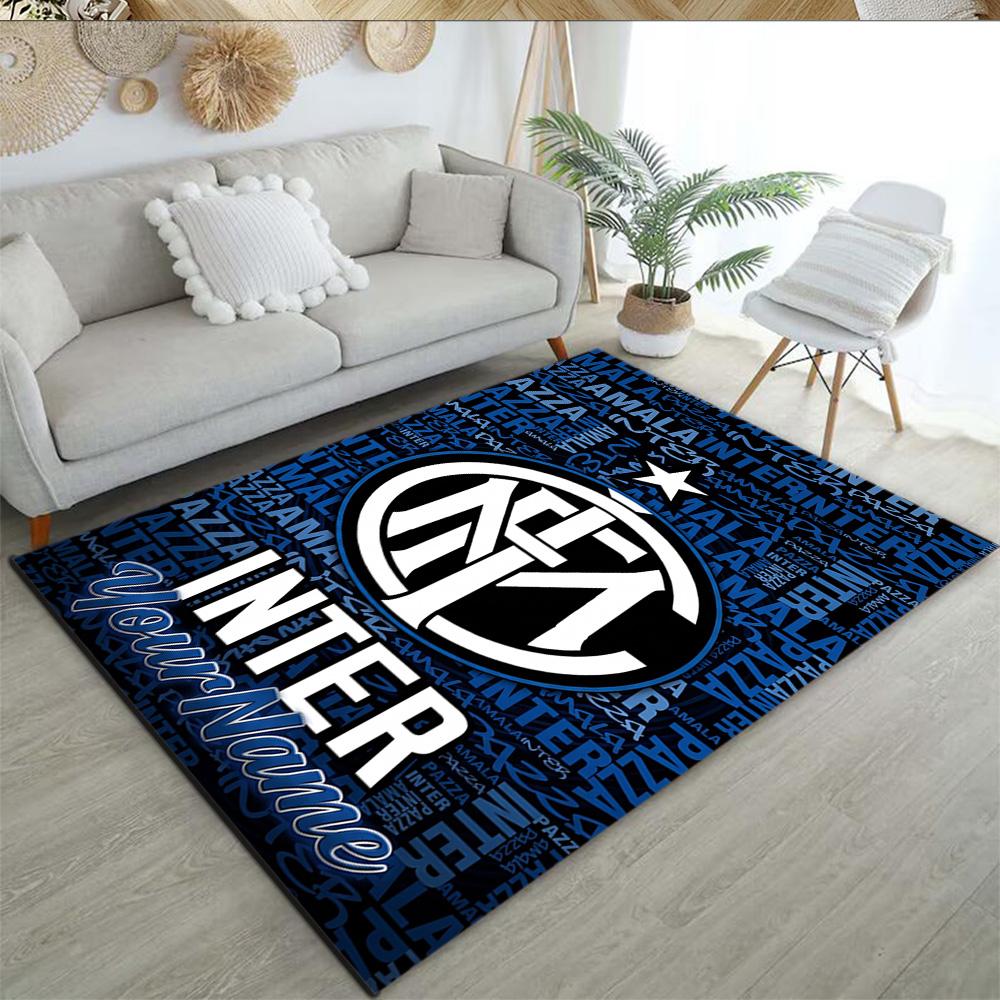 Inter Milan Customized Name Area Rug Design for Entryway Hallway Bedrooms Study room Anti-slip Rug Office home decor Perfect Gift for Women/Men