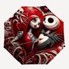 1 Ombrello Portatile Colorato con 8 stecche, a Tema Jack Skellington e Sally, Apribile Automaticamente, per Uomo e Donna, un Compagno Compatto per il Pendolarismo Adatto per Da