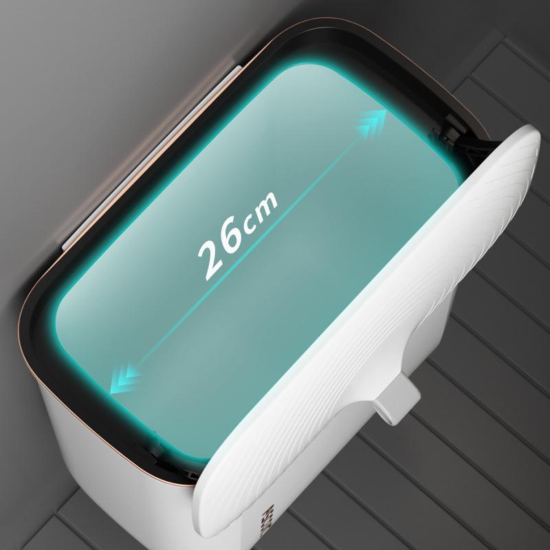 Wall-Mounted Bathroom Trash Can with Lid - Stylish, High-Capacity Design for Living Room and Bathroom