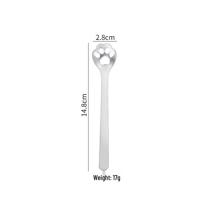 304 Stainless Steel Cat & Dog Paw Coffee Stirring Spoon - Creative Cartoon Gift Spoon