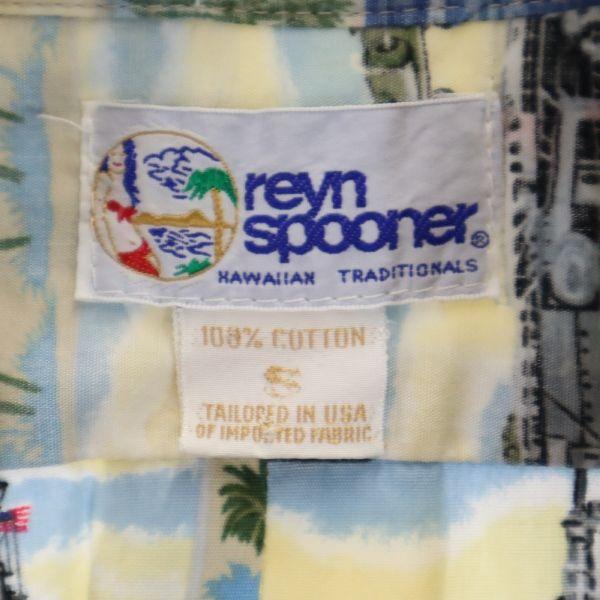 Reyn Spooner 90s Swimsuit Tag Reverse Print Short Sleeve Pullover Button Down Shirt Men's Used