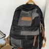 Student School Bag Denims Patched Backpack Girls Aesthetic Backpack Travel Bag Large Capacity Casual Daypacks