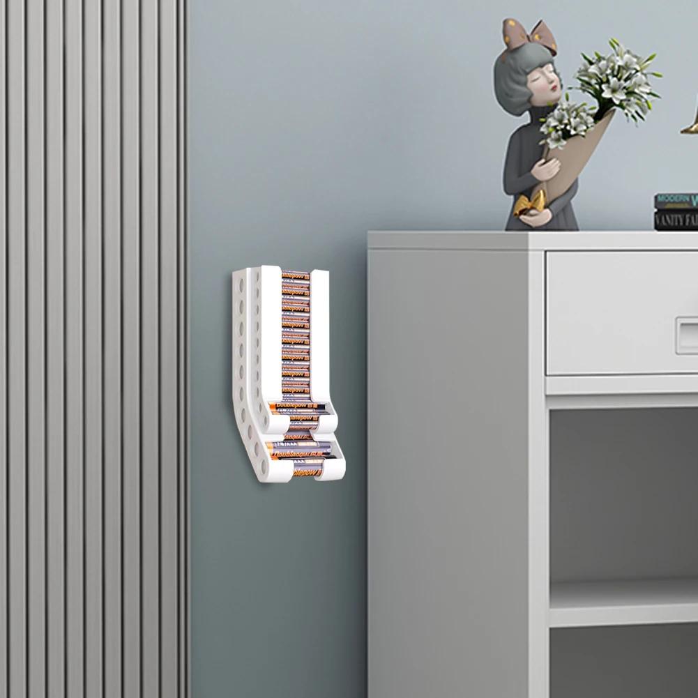 3-1PCS Battery Storage Organizer Wall Mounted AA & AAA Battery Caddy Battery Dispenser for 10 AAA & 10 AA Batteries Storage