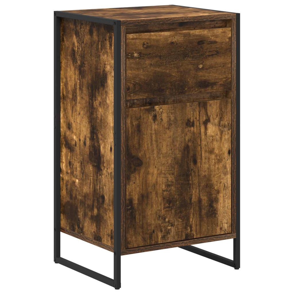 Sideboard Smoked Acacia 43 X 36 X 75.5 Cm Engineered Wood